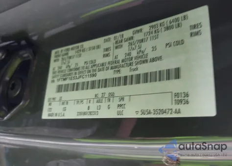 2018 Ford F-150 Xl from USA, damaged, VIN 1FTMF1E53JFC11590